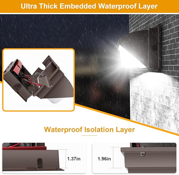 120W LED Wall Pack Light 18000LM 100-277V LED Security Flood Wall Mount Exterior Fixture IP65 Waterproof Commercial Industrial Building Outdoor Wallpack Lights for Barn,Yard,Garage 4 Pack