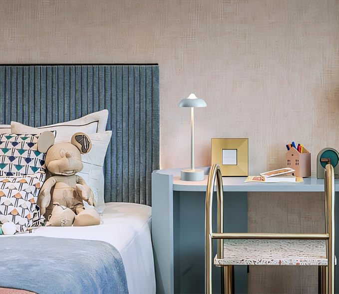 DAWALIGHT Cordless Rechargeable Desk Lamp with 3-Level Stepless Dimming, Adjustable 2700K/4000K/6500K Color Temperature, Portable Aluminum Table Light for Bedroom Restaurant Outdoor, Green