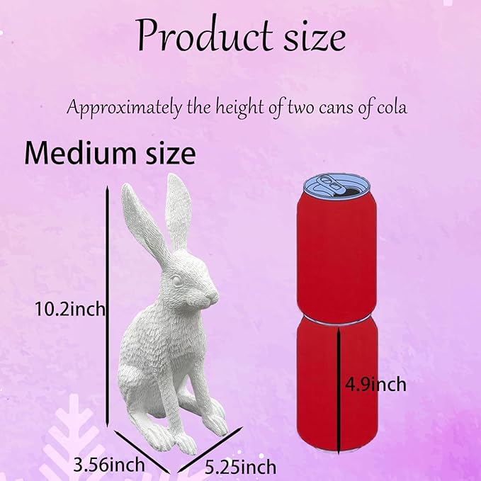 10.2 Inch Resin Garden Statues,Bunny Figurine Decorations for Lawn,Balcony-Yard Art Garden Patio Decor,Unique Housewarming Birthday Gifts for Women
