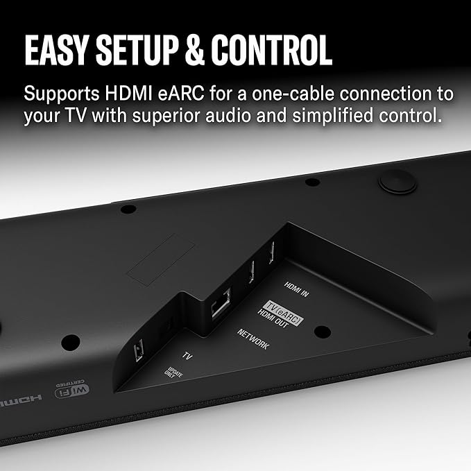 Yamaha True X Bar 40A Dolby Atmos Sound Bar with Built-in Subwoofers, Wi-Fi, Music Streaming, Optional Wireless Subwoofer and Surrounds (Black)