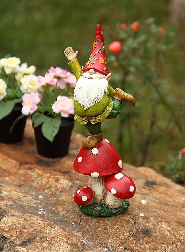 Topadorn Vegetable Garden Gnome Statue Decoration Statuary Funny Gnomes Garden Decorations,Mushroom