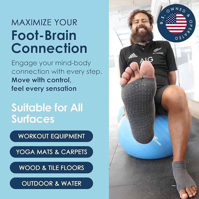 Tucketts Anklet Toeless Pilates Socks with Grips for Women, Non-Slip Ankle Toeless Yoga Socks with Grips for Barre, Size 5-13