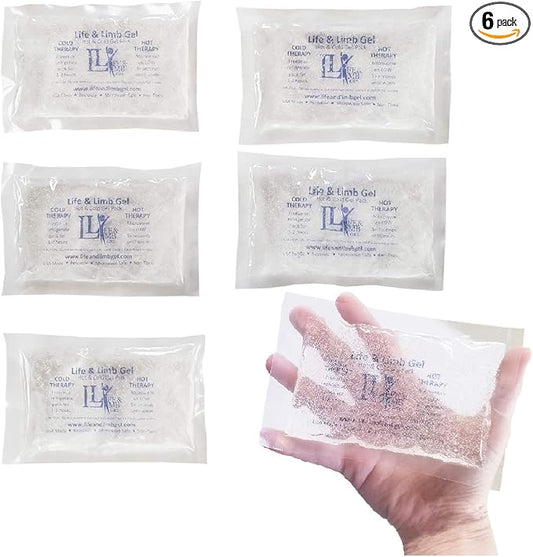 Extra Small Mini Reusable Gel Ice Pack for Injuries (3 X 5 Inches) USA Made Quality Hot Cold Packs - Pain Relief Dental Eye School Gym Breast Medication Transport by Life and Limb Gel (6)