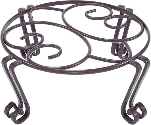 Yimobra Original Patented Plant Stand for Flower Pot Heavy Duty Potted Holder 10.2 x 4.7 Inches, Tall Indoor Outdoor Metal Rustproof Iron Garden Container Round Supports Rack for Planter Bronze/Brown