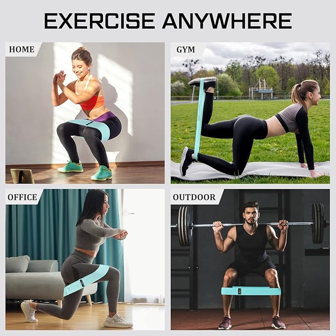 24 Pcs Fabric Resistance Bands for Working Out Strength Exercise Bands for Women Men Resistance Loop for Legs and Butt, Yoga, Pilates, Rehab, Fitness and Home