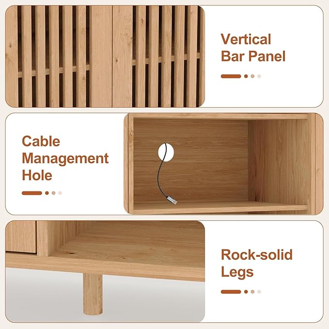 Combination TV Cabinet, for TVs Up to 70", Large TV Stand with Bookshelves, Storage TV Cabinet, Multi-Functional Home Entertainment Center with Adjustable Shelves