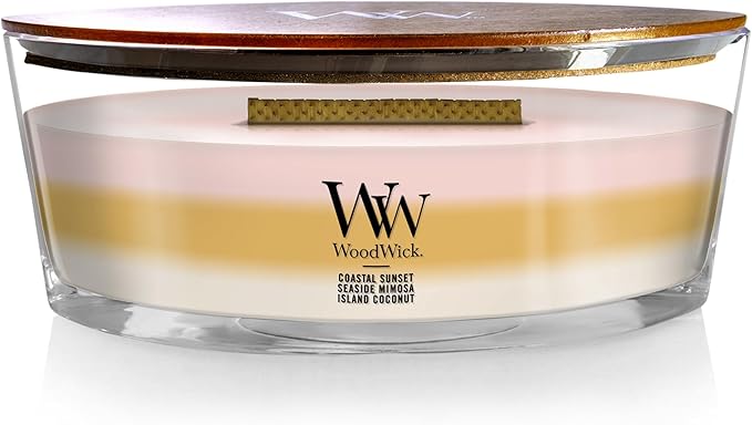 WoodWick Ellipse Scented Candle Island Getaway Trilogy 16oz | Up to 50 Hours Burn Time