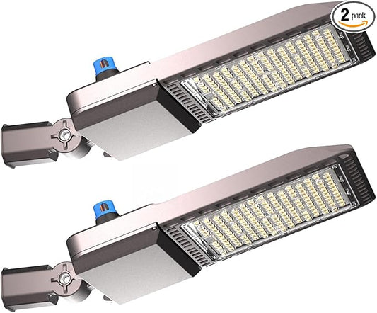 2Pack 500W LED Parking Lot Lighting 75000LM(150LM/W) 5000K LED Pole Lights Outdoor Smart Photocell 6KV SPD Parking Lot Lights Outdoor Pole Mount-2Pack 7Yrs Warranty