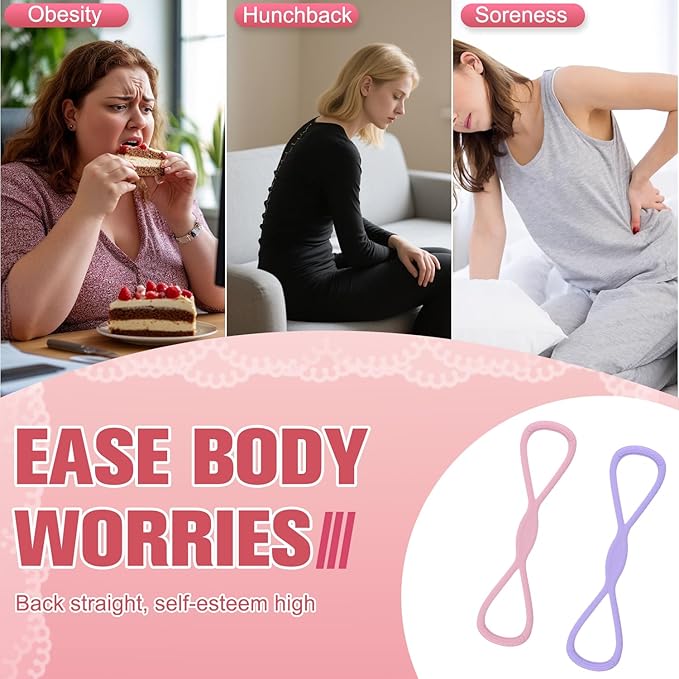 Figure 8 Resistance Bands for Women & Men, Back Training Elastic Ropes, Exercise Resistance Bands with Handles 8 Shaped Resistance Bands for Arms, Chest Expander, Yoga Gym Fitness Pulling Rope