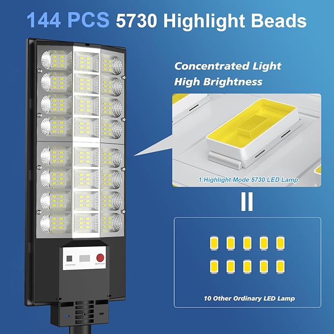 Solar Street Lights Outdoor, Solar Lamp IP66 Waterproof Security Flood Light Dusk to Dawn, Motion Sensor with Remote Control for Garage Yard Parking Lot Garden, 2 Pack