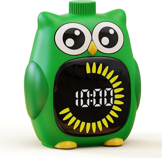 Doli Yearning Visual Timer for Kids, 99 Minute Cute Owl Digital Countdown Timer for Home School Classroom Supplies Study, Silent Time Management Tool (Green)