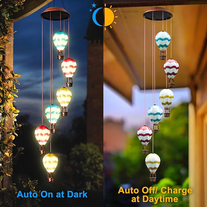 Solar Wind Chimes for Outside - Solar Lights Outdoor Decor Gifts for Women Mom Grandma Birthday Gifts