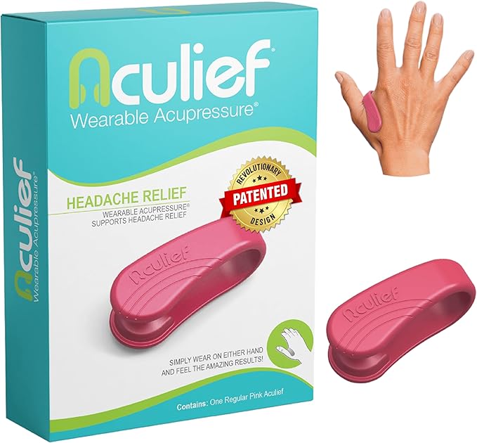 Aculief Acupressure Tension Clip - Discreet Portable Wearable & Nurse Essentials - On-the-Go Stress Management - Regular, Pink