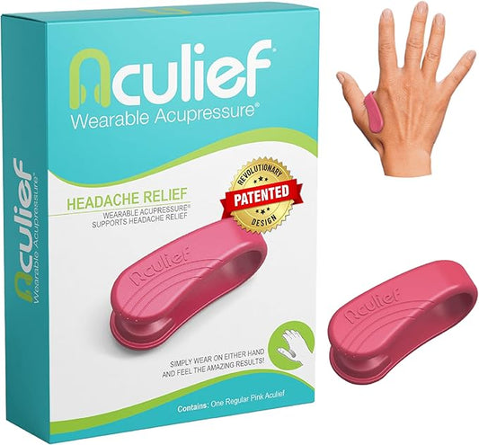 Aculief Acupressure Tension Clip - Discreet Portable Wearable & Nurse Essentials - On-the-Go Stress Management - Regular, Pink
