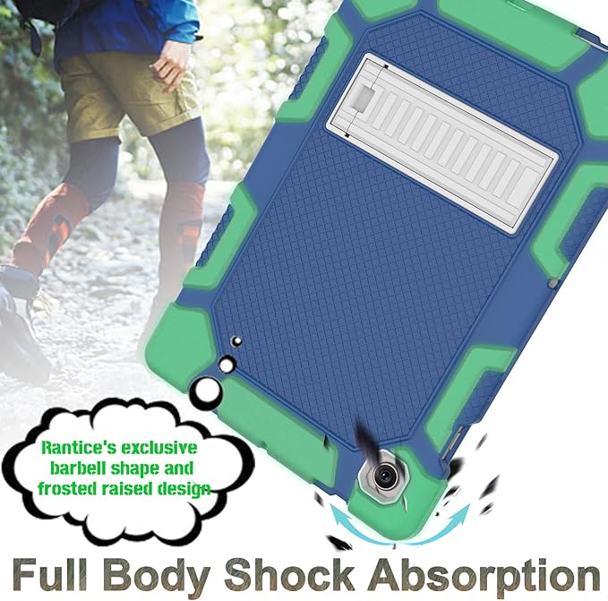 Rantice Galaxy Tab A8 10.5 Case with Kickstand, Hybrid Shockproof Rugged Cover for Samsung A8 Tablet Case 10.5 Inch (SM-X200/X205/X207), Navy+Grey