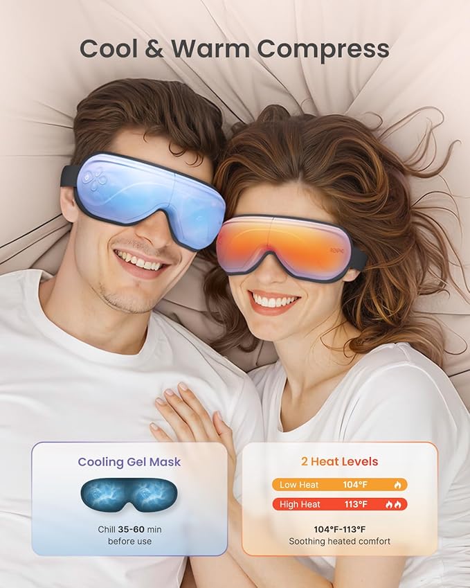 RENPHO Eyeris 2 Eye Massager with Heat and Cooling, Birthday Christmas Gifts for Grandkids Mom Dad Women Men Heated Sleep Mask for Migraine Relief Improve Sleep