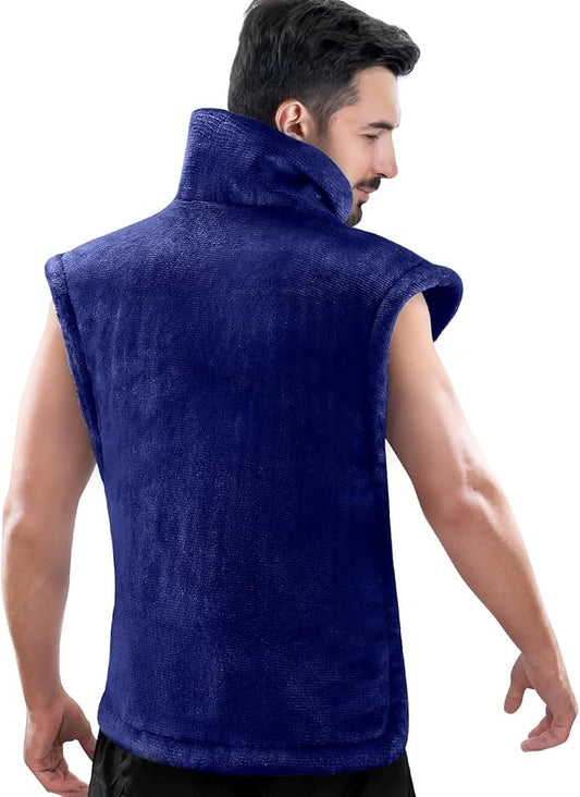 RENPHO King Size Heating Pad for Back Pain Relief, Birthday Christmas Gifts for Men Women, Stocking Stuffers, FSA Eligible, 24"x37" XL Large Heat Pad for Neck and Shoulders, ETL Certified, Dark Blue