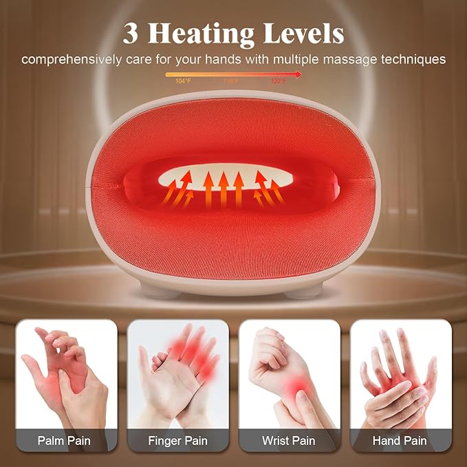 Hand Massager, 9 Modes 9 Intensities Hand Massage, Cordless Hand Massager for Arthritis and Carpal Tunnel, Gift for Men Women Parents Relaxation at Office,Pink