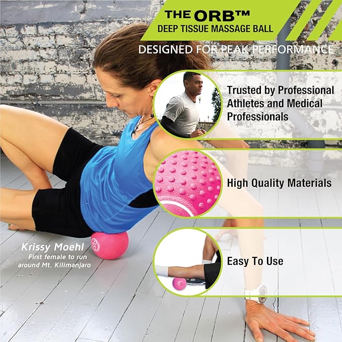 Pro-Tec Athletics Orb Massage Balls, Vary in Size and Color, Deep Tissue Massage, Muscle Relief, Promotes Flexibility, Hamstring, Quadriceps, Calf, Multi-Directional Massage Ball, Working Out