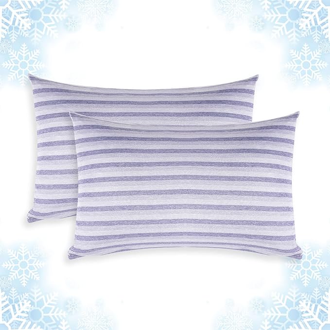 Cooling Pillow Case Covers Only,King Size Set of 2 with Double Sided Cold,Moisture Wicking Pillowcases with Hidden Zipper Japanese Cold Tech Pillow Case Protectors for HotSleepers and NightSweats