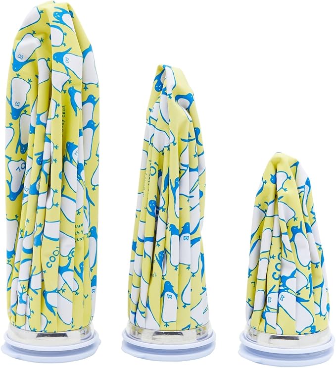 Juvale Reusable Ice Packs for Injuries - Small (5.8 in), Medium (9 in) & Large (10.5 in), 3 Pack, Penguin Print - Ice Bag Screw Top for Pain Relief & Headache