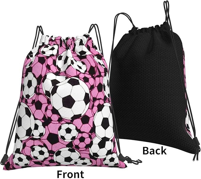 Soccer Drawstring Backpack Gym String Bag Water Resistant Drawstring Sackpack Sport For Womens Mens