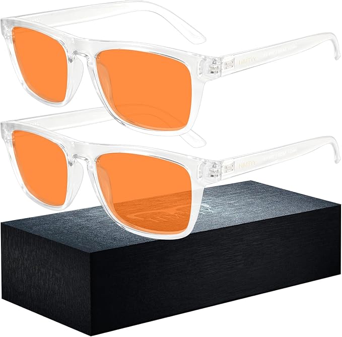 2 pack 99% Blue Light Glasses Men Woman, Computer Gaming Glasses Men, Blue Ray Filtering Amber Lens Anti Eye Strain