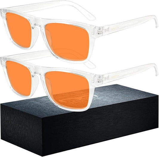 2 pack 99% Blue Light Glasses Men Woman, Computer Gaming Glasses Men, Blue Ray Filtering Amber Lens Anti Eye Strain