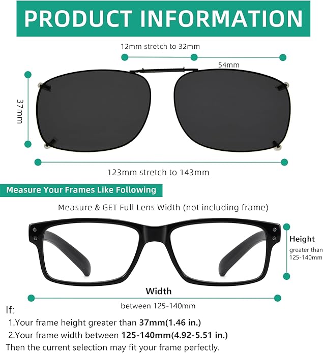 Eyekepper Large Clip On Sunglasses With Spring Draw Bar Polarized