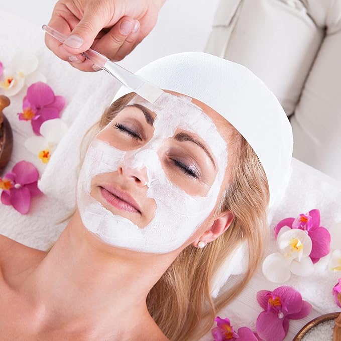 300 Pcs Disposable Spa Facial Headbands Stretch Non Woven Spa Headbands Elastic Skincare Head Wraps Soft Skin Care Hair Band with Convenient Closure for Women Makeup Salon Supplies(White)