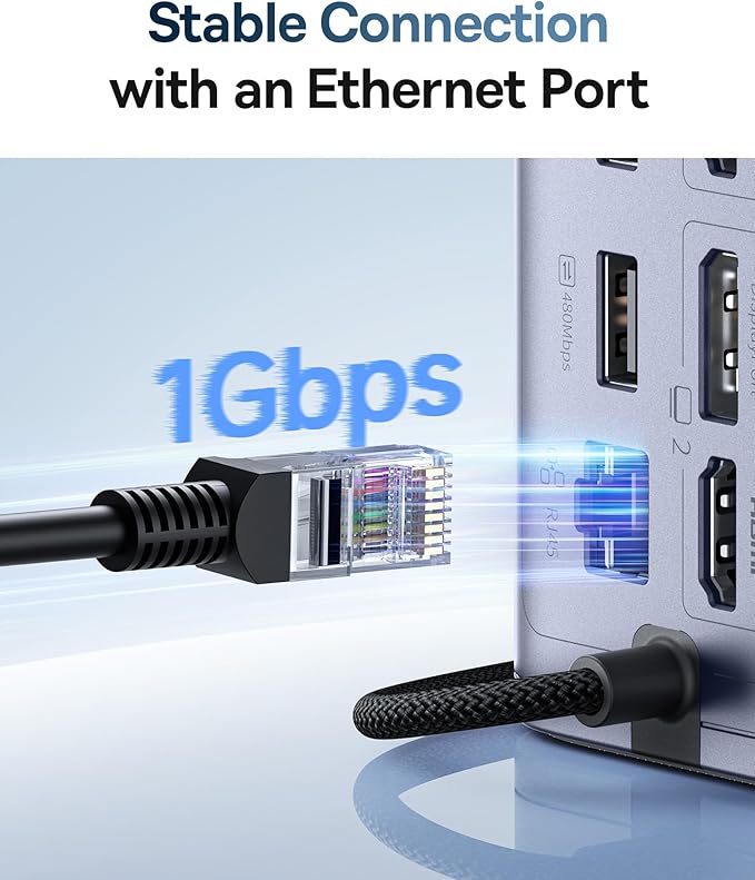 Baseus Docking Station Dual Monitor for macOS/Win, Nomos Mac Air(12 in 1) Laptop Docking Station with 4K HDMI, 10Gbps USB Ports, 1Gbps Ethernet, PD 100W(No Power Adapter)