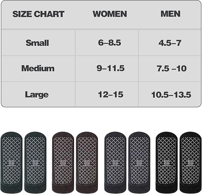 unenow Unisex Non Slip Grip Socks with Cushion for Yoga Pilates Barre Home & Hospital