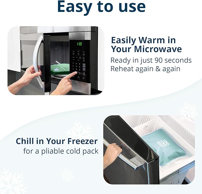 Microwave Heating Pad (with Removable Cover) – Weighted Microwavable Moist Heat Therapy Pad for Back, Neck, Shoulders, and Cramps – Portable, Reusable Cold or Warm Compress, 10" x 7", 2.5lbs