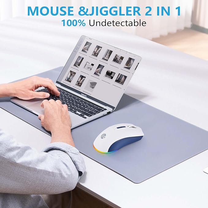 Wireless Bluetooth Mouse, Rechargeable USB Optical Mouse, 3 Adjustable DPI, LED Silent Dual Mode(Bluetooth 5.2 and 2.4G) Wireless Mouse for Mac, Laptop, PC, Android, Windows