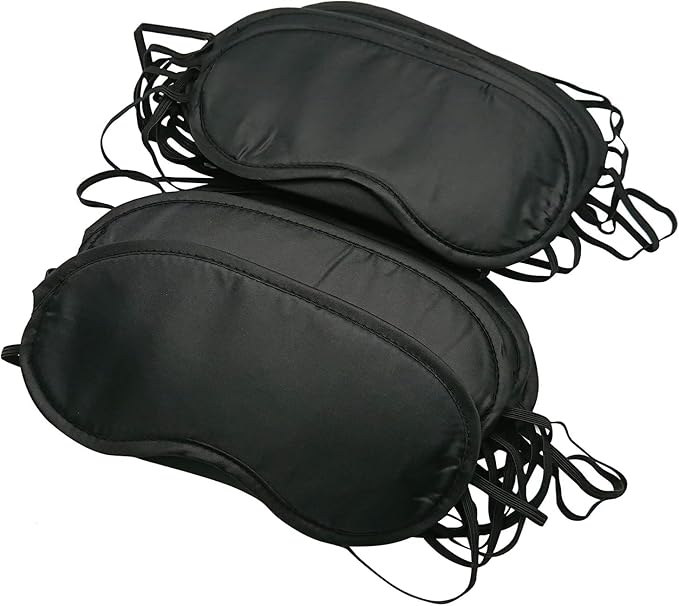 200 Pcs Eye Mask Sleep Blindfold with Nose Pad and Elastic Strap for Travel Sleep, Game Sleeping, Black