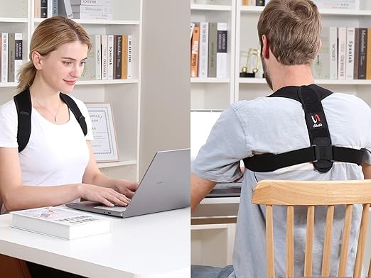 Schiara Posture Corrector for Men and Women, Comfortable Upper and Back Brace, Adjustable Back Straightener Support for Back, Shoulder and Neck