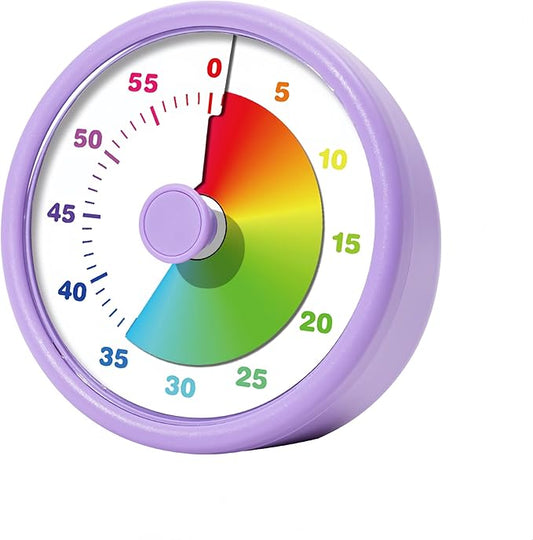 Visual Timer for Kids Adults, 60 Minutes Countdown Timer for Classroom, Office, Study, ADHD Tools for Kids Productivity Timer (Purple)