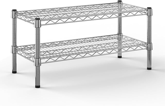 14" Deep x 30" Wide x 14" Height Wire Shelving Kit | 2-Tier | NSF Commercial Storage Rack Unit