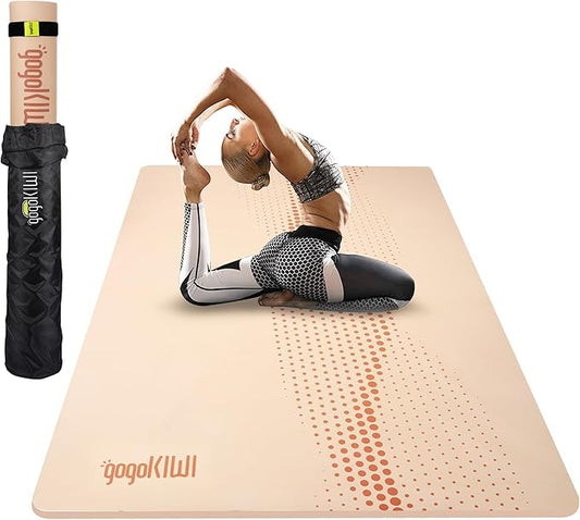 Large Yoga Mat (6'x4') – 1/4" & 1/2" Thick Exercise Mats for Home Workout, Extra Wide Workout Mats for Home Gym, Yoga, Pilates, Stretching, Floor & More