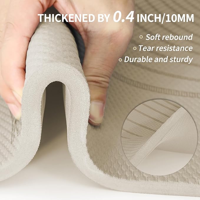 Large Yoga Mat-72’x36’x0.4’ Extra Width ＆ Thick,Comfortable,Non-Slip Exercise Mat-Works Great on All Floor for Stretching,Yoga Studio,Gym or Home Workouts