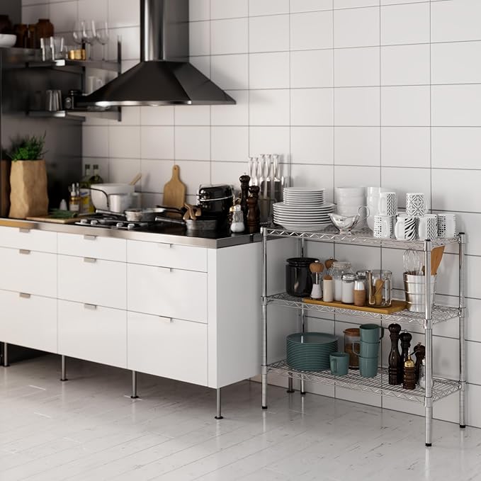 14" Deep x 36" Wide x 34" Height Wire Shelving Kit | 3-Tier | NSF Commercial Storage Rack Unit