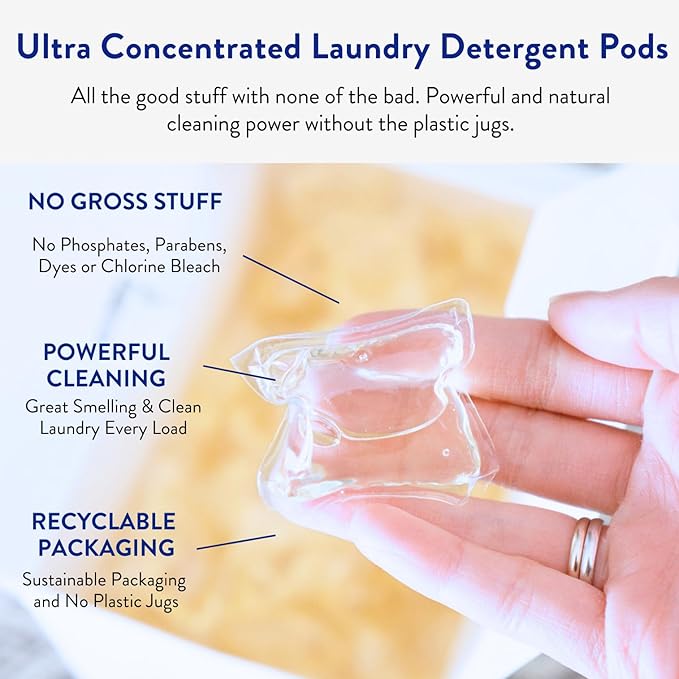 Clean People Laundry Detergent Pods - Recyclable Packaging, Hypoallergenic, Stain Fighting - Ultra Concentrated, Laundry Soap - Peppermint, 192 Pack