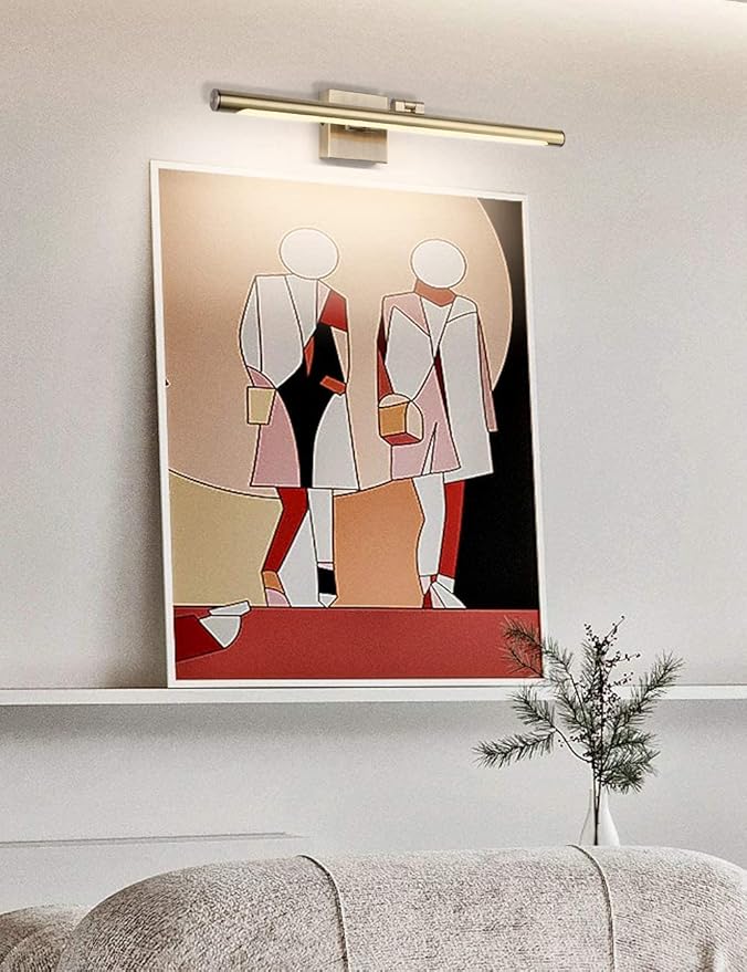 Joosenhouse Modern LED Picture Lights Dimmable 24.4" Inch Antique Bronze Picture Lighting for Paintings Swing Arm with Rotatable Sconces Wall Lamp, 14W (70W Eqv.), Hardwired Connection,Warm White