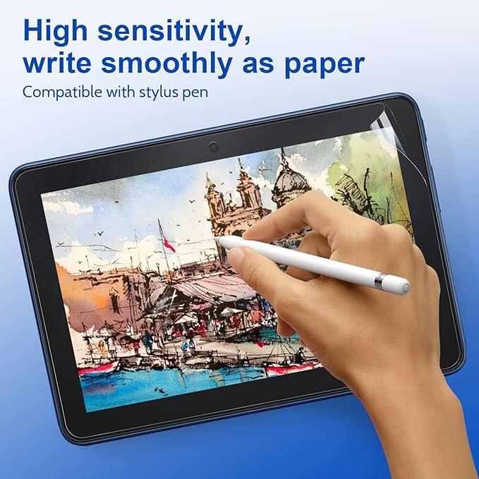 IPROKKO Anti-Blue Light Screen Protector (2 Pack) for All-New Fire HD 8/8 Plus/Kids (12th/10th Gen), Anti-Glare HD Clear Shield PET Film