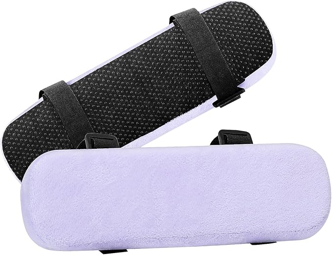 MOSISO Chair Armrest Pads (2 Pack), Memory Foam Home/Office Chair Arm Rest Covers Comfy Computer Gaming Elbow Cushion Removable Washable Elbow Support Forearm Pressure Relief, Purple