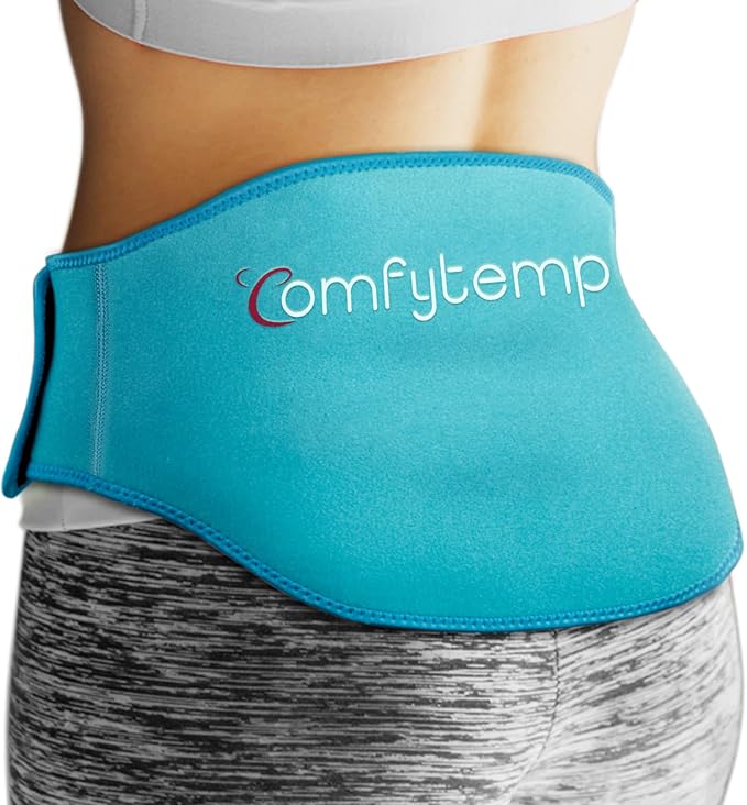 Comfytemp Ice Pack for Lower Back Pain Relief, HSA Approved, Reusable Gel Ice Wrap for Sciatica Nerve Injury, Hot Cold Compress Lumbar Brace for Herniated Disc, Waist Coccyx, Surgery Recovery Items