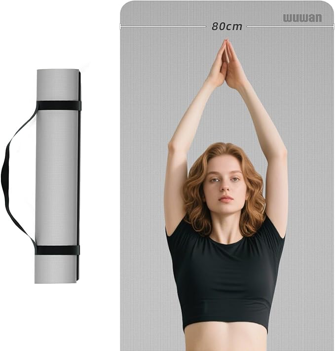 Yoga Mat Non-Slip Extra Thick 72"x32/24" Extra Wide Fitness Exercise Mat TPE Material High Elastic Hot Yoga Mat for Women Yoga Pilates Home Floor Workout (Cow Coffee)