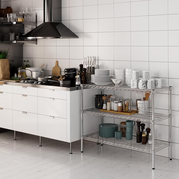 18" Deep x 24" Wide x 34" Height Wire Shelving Kit | 3-Tier |NSF Commercial Storage Rack Unit