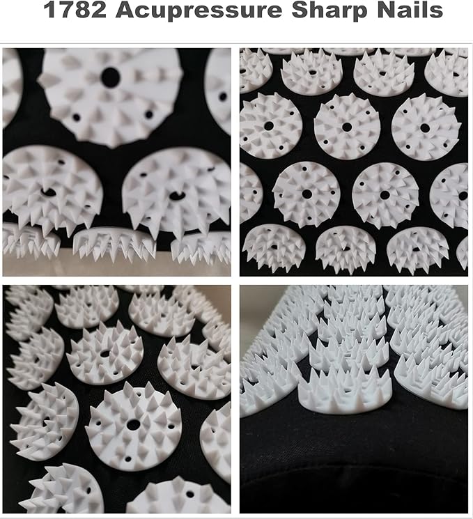 Acupressure Massage Pillow Acupuncture Massager for Neck Back Head Pain Relief,Black