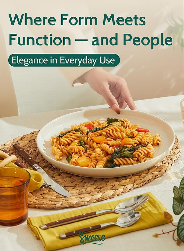 Sweese Porcelain Dinner Plates Set, 10 Inch, Round Salad Plates, Dove Gray - Dishwasher, Microwave Oven Safe